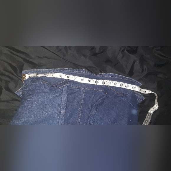 Size XL Medium/Dark Denim wash 2 button jean blazer/jacket with 3 front pockets - Picture 5 of 11